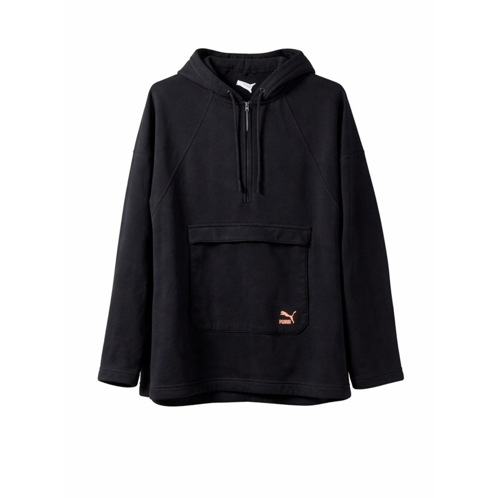 Puma Evo Hoodie Black Kangaroo Pocket Zip Detail Size Medium